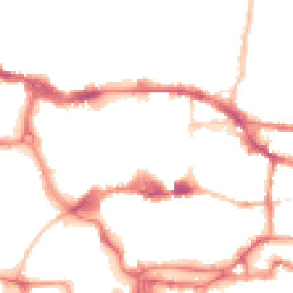 Night-time road noise heatmap for IP1 1EA