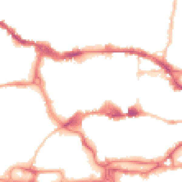 Night-time road noise heatmap for IP1 1EG