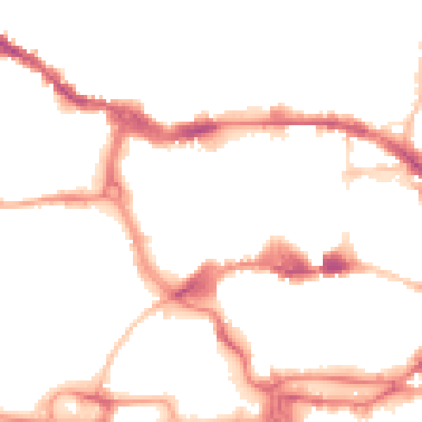 Night-time road noise heatmap for IP1 1EX