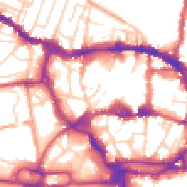 Daytime road noise heatmap for IP1 1EY