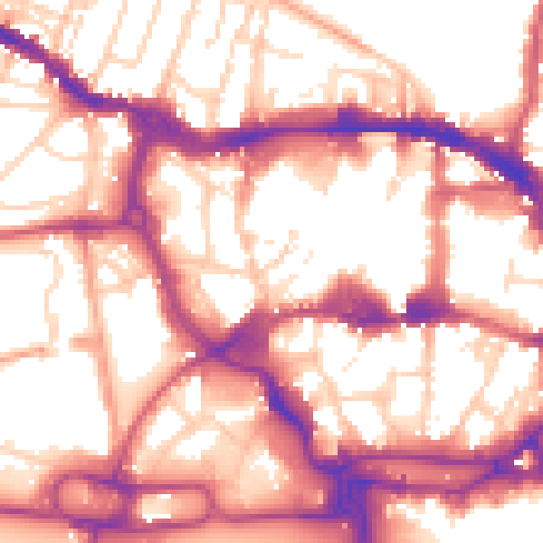 Daytime road noise heatmap for IP1 1EZ