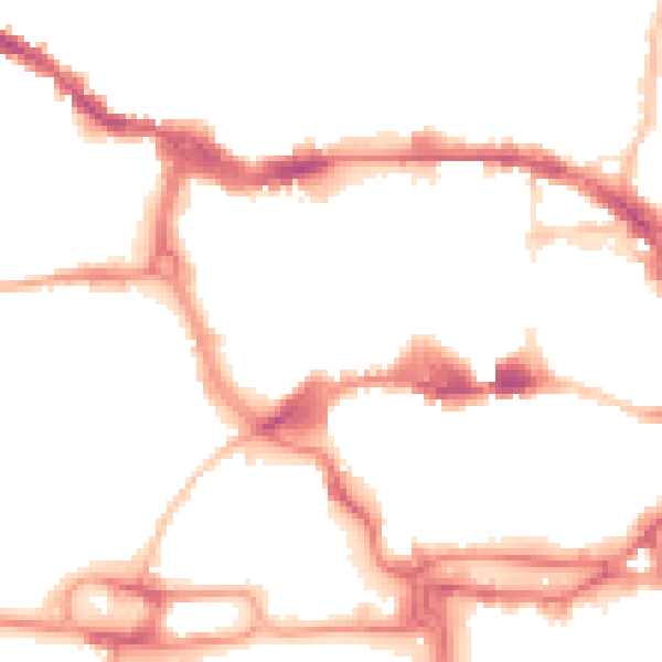 Night-time road noise heatmap for IP1 1EZ