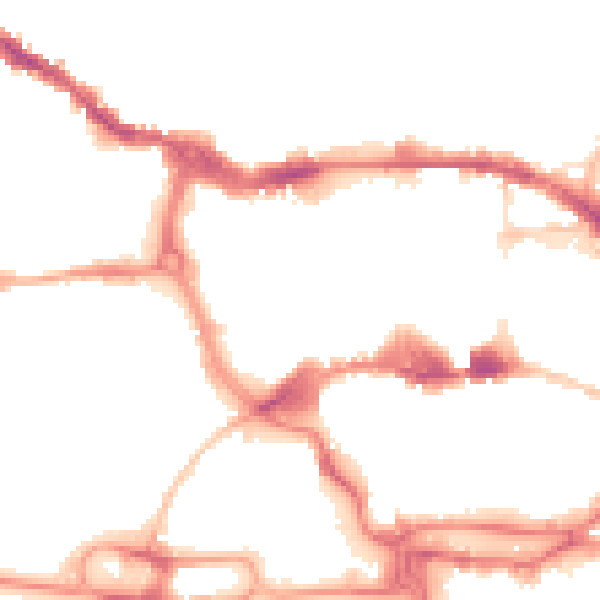 Night-time road noise heatmap for IP1 1HE