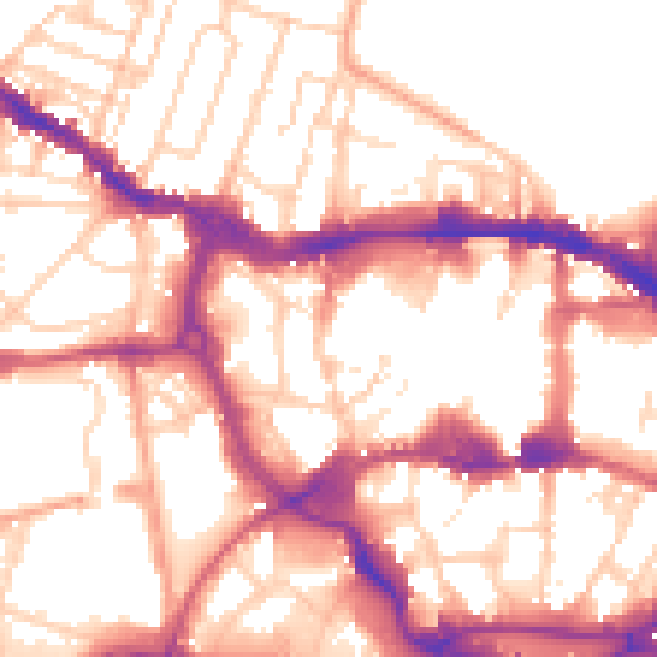 Daytime road noise heatmap for IP1 1HQ