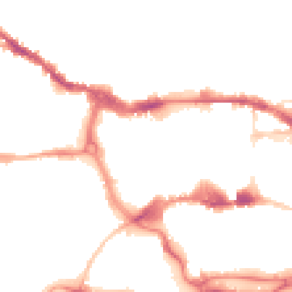 Night-time road noise heatmap for IP1 1HT
