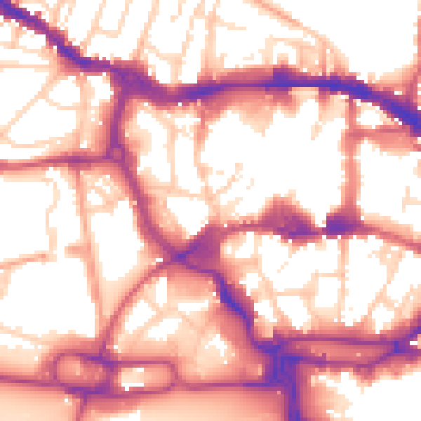 Daytime road noise heatmap for IP1 1JQ