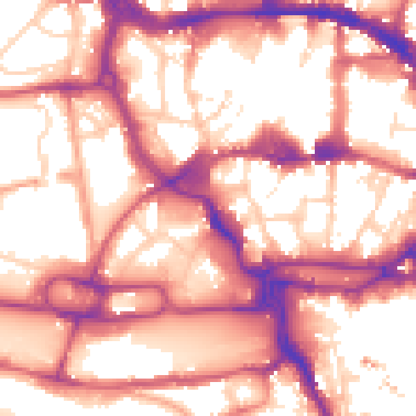 Daytime road noise heatmap for IP1 1LS
