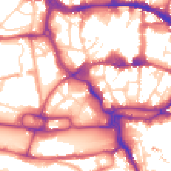 Daytime road noise heatmap for IP1 1NA