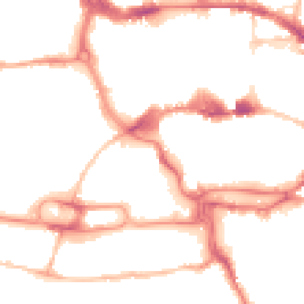 Night-time road noise heatmap for IP1 1NB