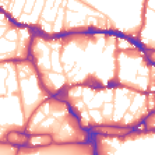 Daytime road noise heatmap for IP1 1PH