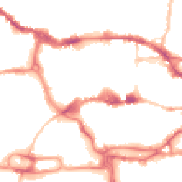 Night-time road noise heatmap for IP1 1PH