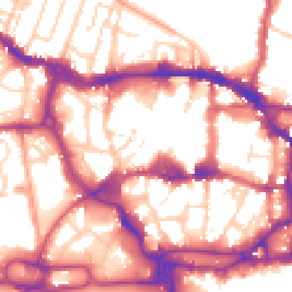 Daytime road noise heatmap for IP1 1PN