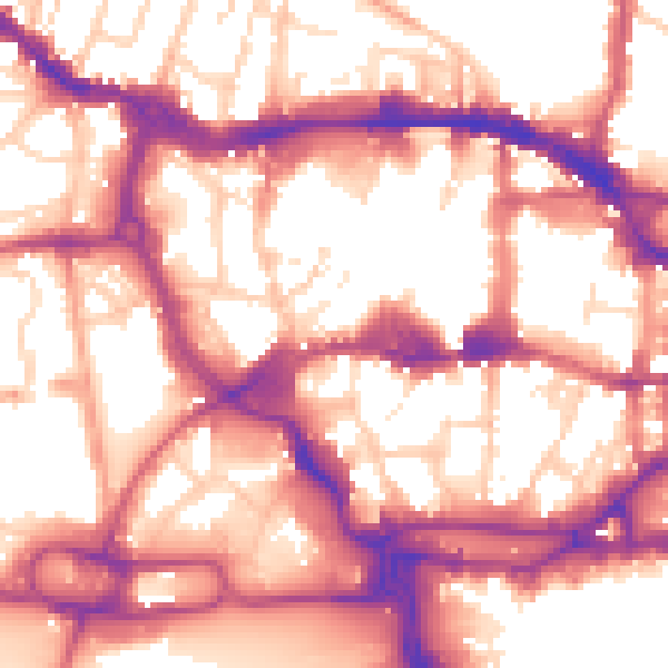 Daytime road noise heatmap for IP1 1PS