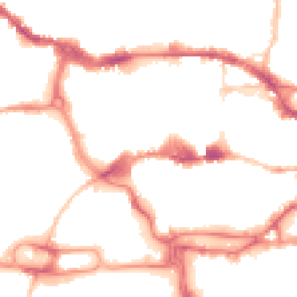Night-time road noise heatmap for IP1 1PS