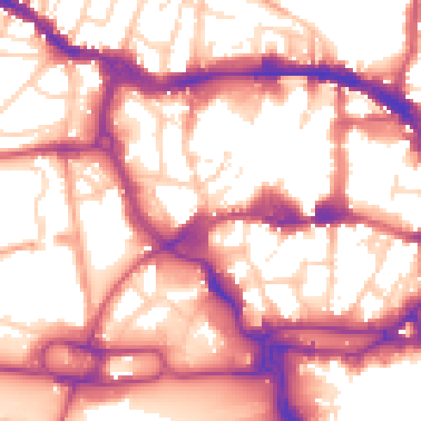 Daytime road noise heatmap for IP1 1PU