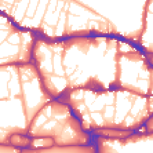 Daytime road noise heatmap for IP1 1QT