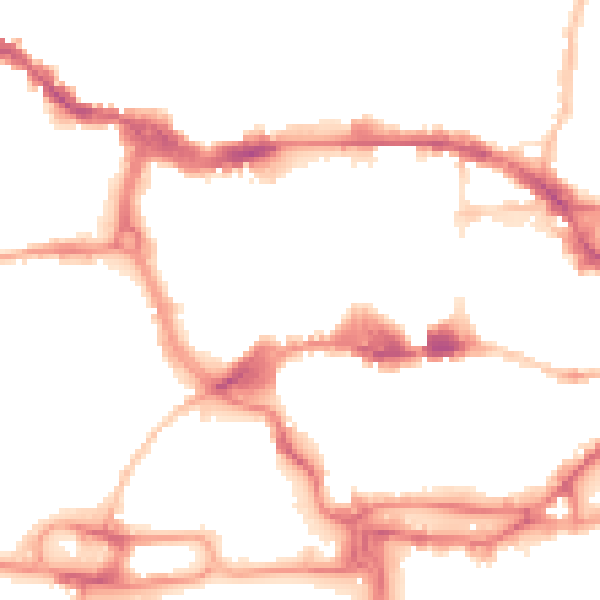 Night-time road noise heatmap for IP1 1QT