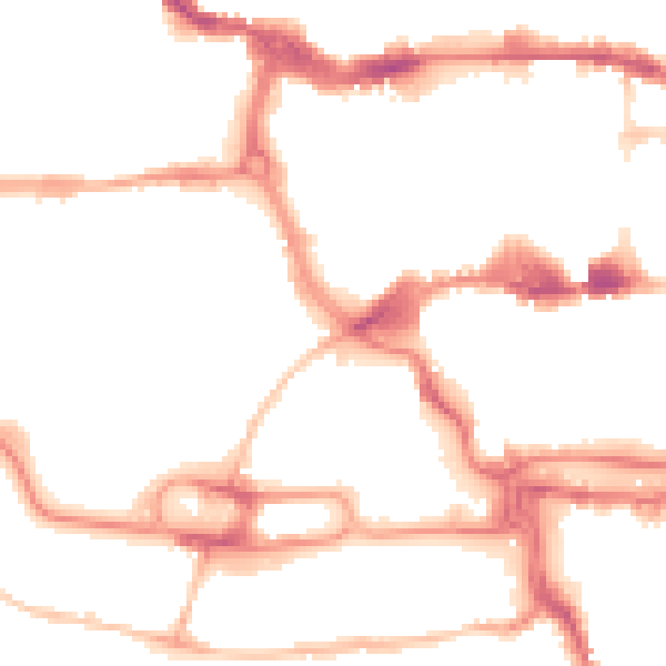 Night-time road noise heatmap for IP1 1RY