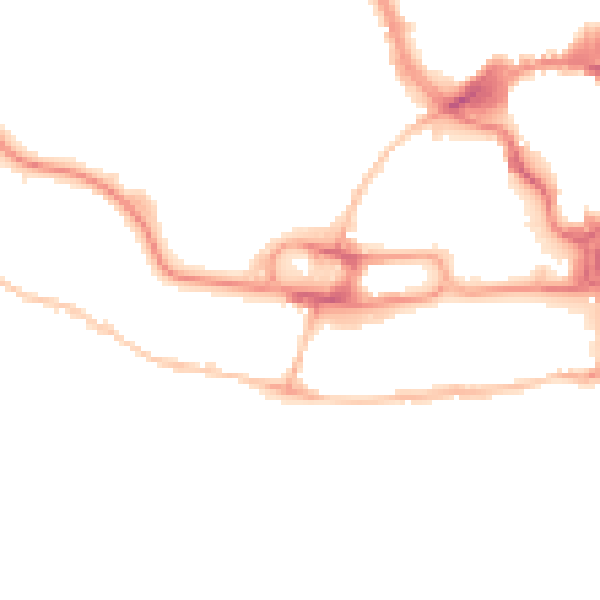 Night-time road noise heatmap for IP1 1SB