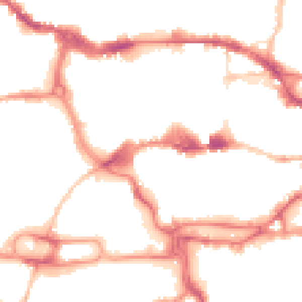 Night-time road noise heatmap for IP1 1TG