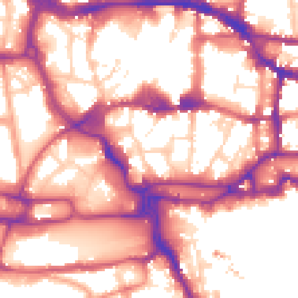 Daytime road noise heatmap for IP1 1XE