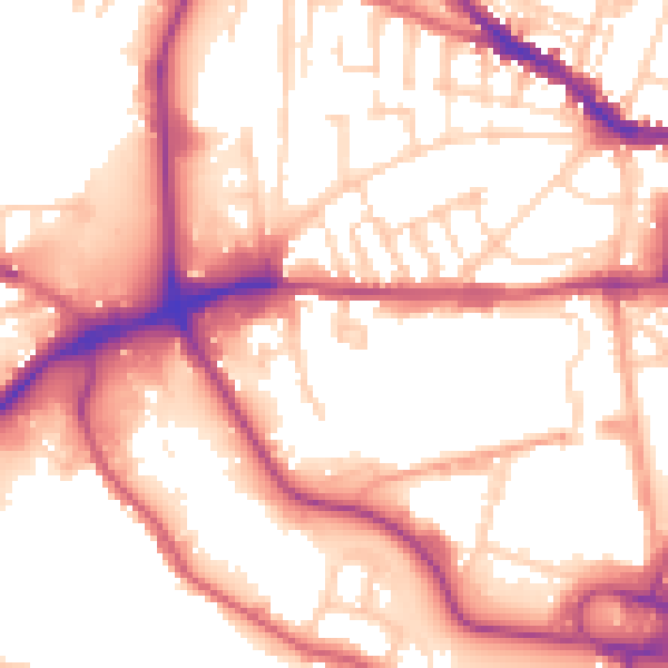 Daytime road noise heatmap for IP1 2BF