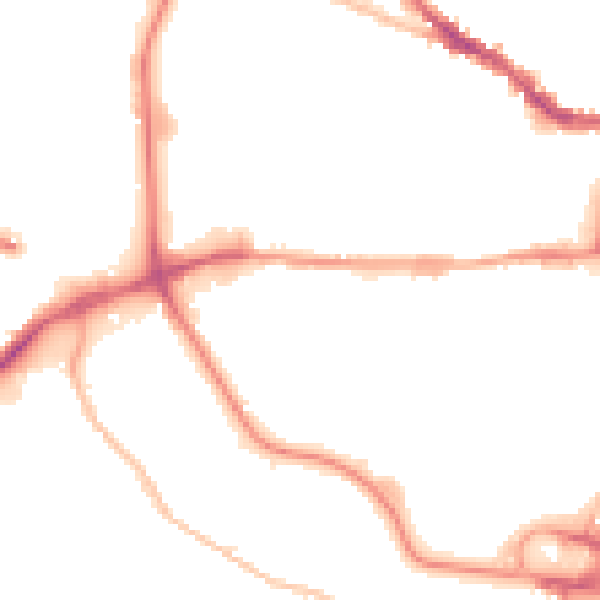 Night-time road noise heatmap for IP1 2BF
