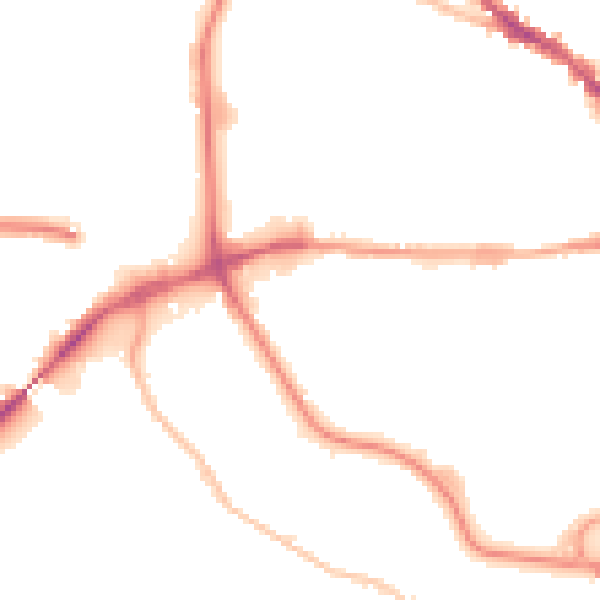 Night-time road noise heatmap for IP1 2BG