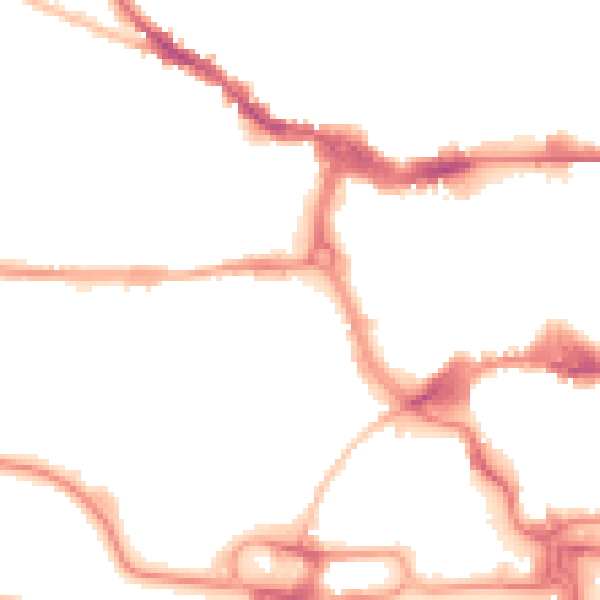 Night-time road noise heatmap for IP1 2BU