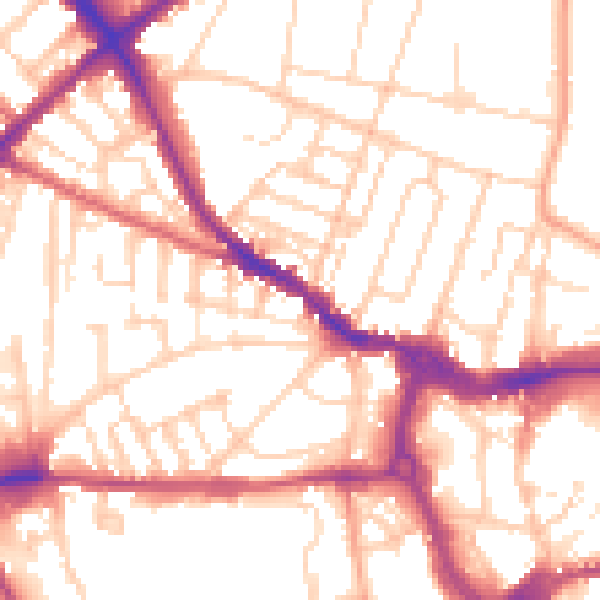 Daytime road noise heatmap for IP1 2ET