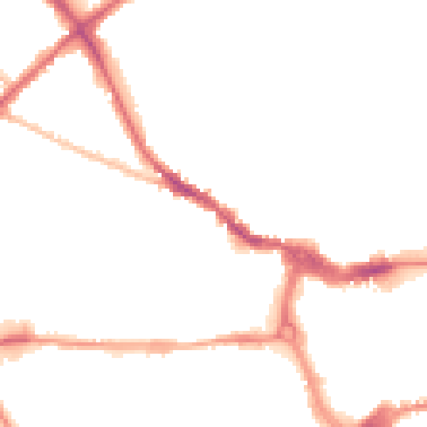 Night-time road noise heatmap for IP1 2ET