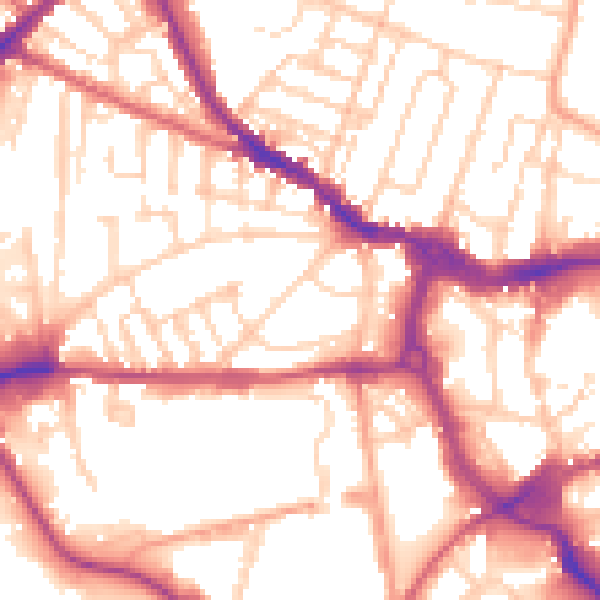 Daytime road noise heatmap for IP1 2EU
