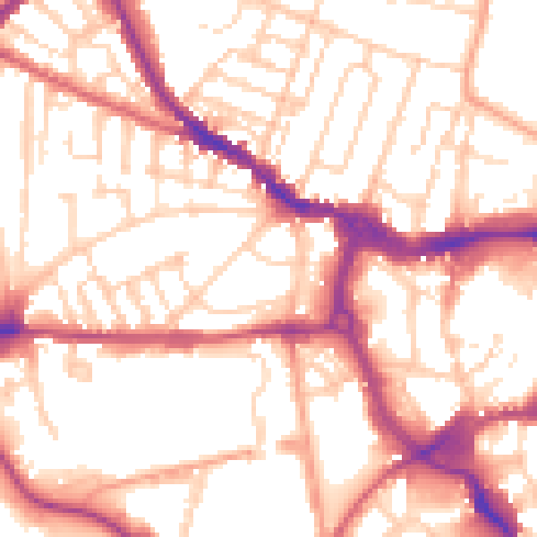 Daytime road noise heatmap for IP1 2EX