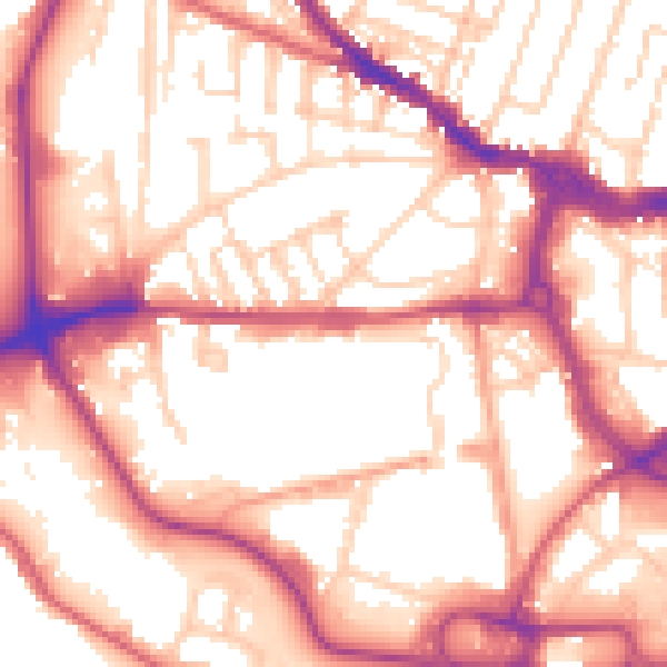 Daytime road noise heatmap for IP1 2GD