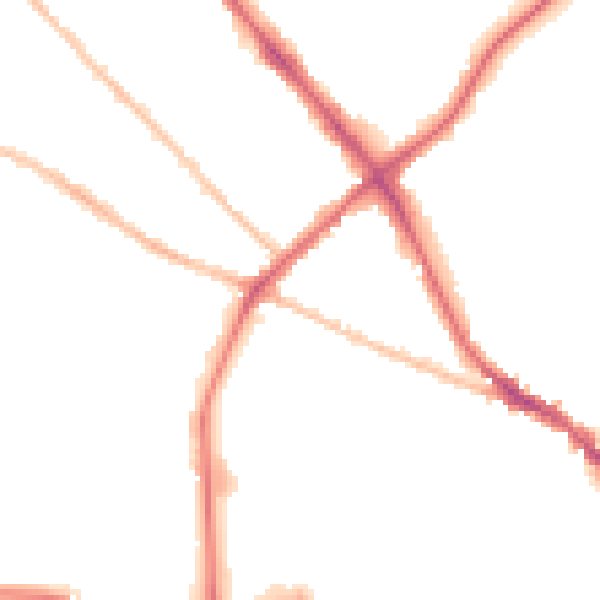 Night-time road noise heatmap for IP1 2GL