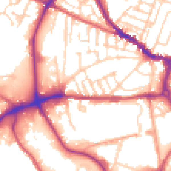 Daytime road noise heatmap for IP1 2HL