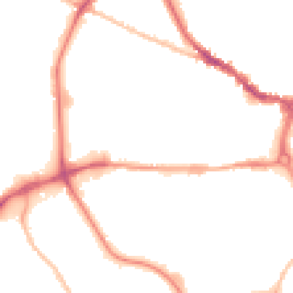 Night-time road noise heatmap for IP1 2HL