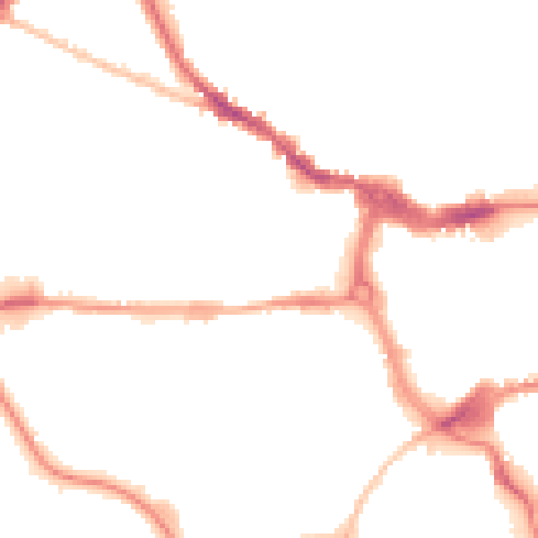 Night-time road noise heatmap for IP1 2HT