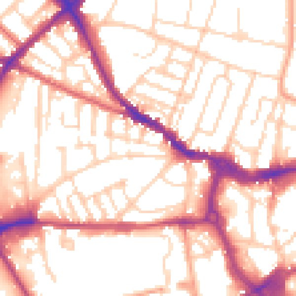 Daytime road noise heatmap for IP1 2JB