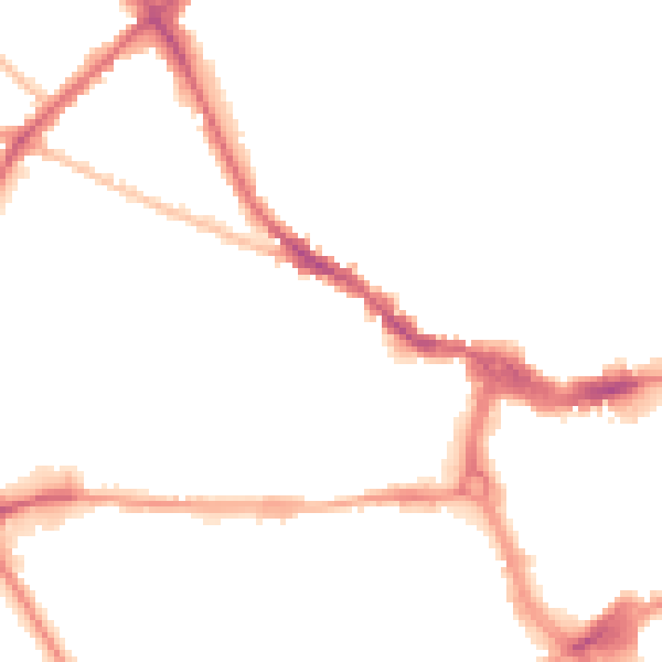 Night-time road noise heatmap for IP1 2JB