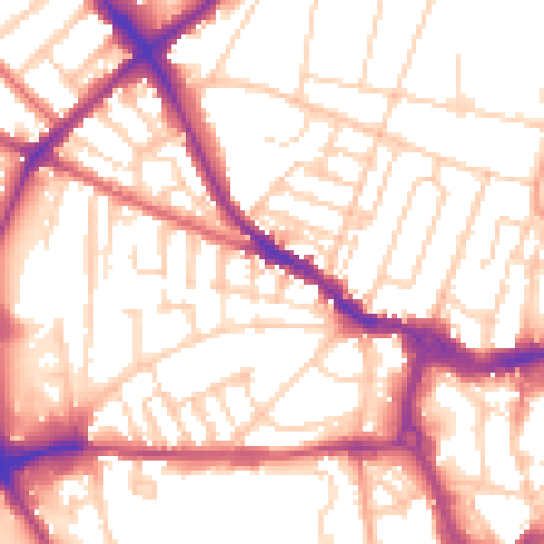 Daytime road noise heatmap for IP1 2JF