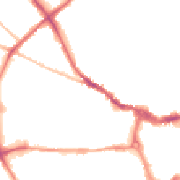 Night-time road noise heatmap for IP1 2JF
