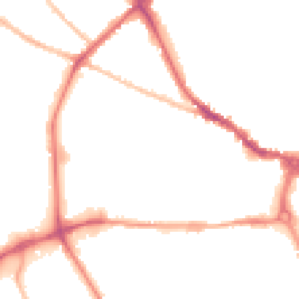 Night-time road noise heatmap for IP1 2JU