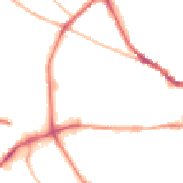 Night-time road noise heatmap for IP1 2JY