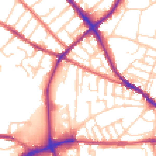 Daytime road noise heatmap for IP1 2LD