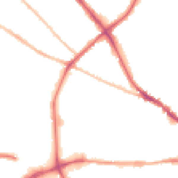 Night-time road noise heatmap for IP1 2LD