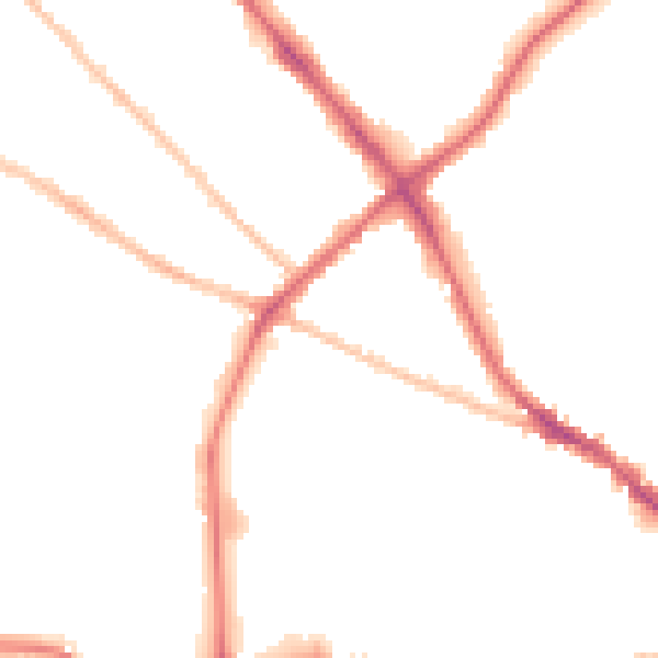 Night-time road noise heatmap for IP1 2LL
