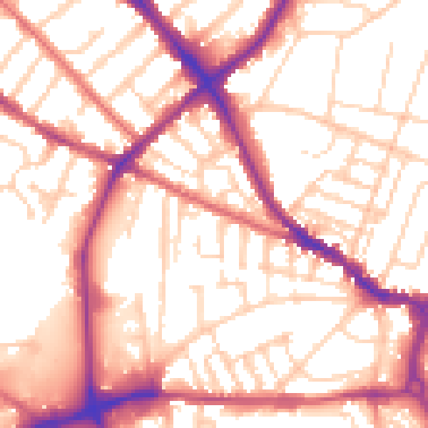 Daytime road noise heatmap for IP1 2LT