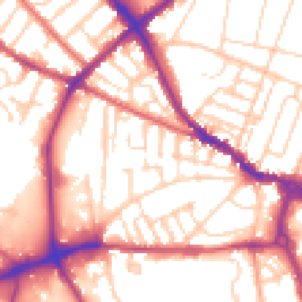 Daytime road noise heatmap for IP1 2LY
