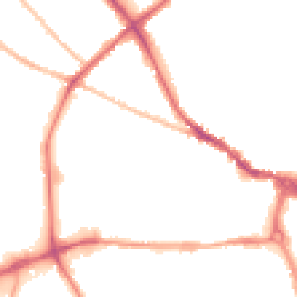 Night-time road noise heatmap for IP1 2LY